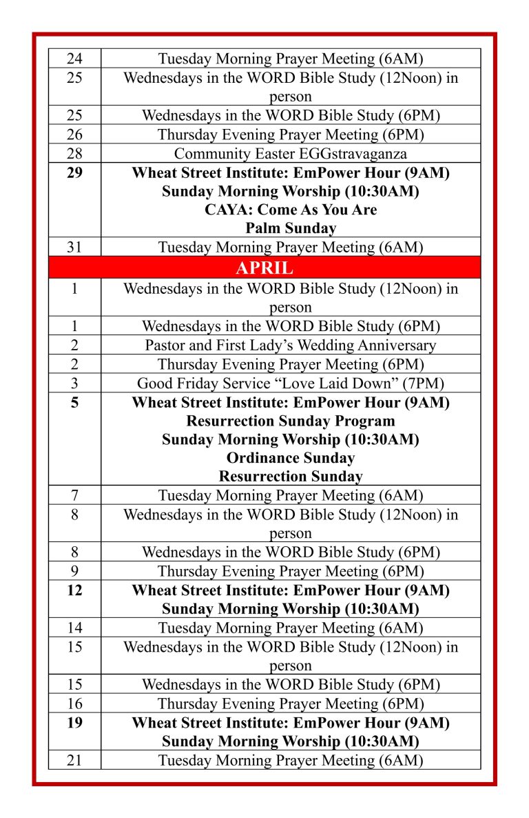 2026 Calendar of Events 10-26-5