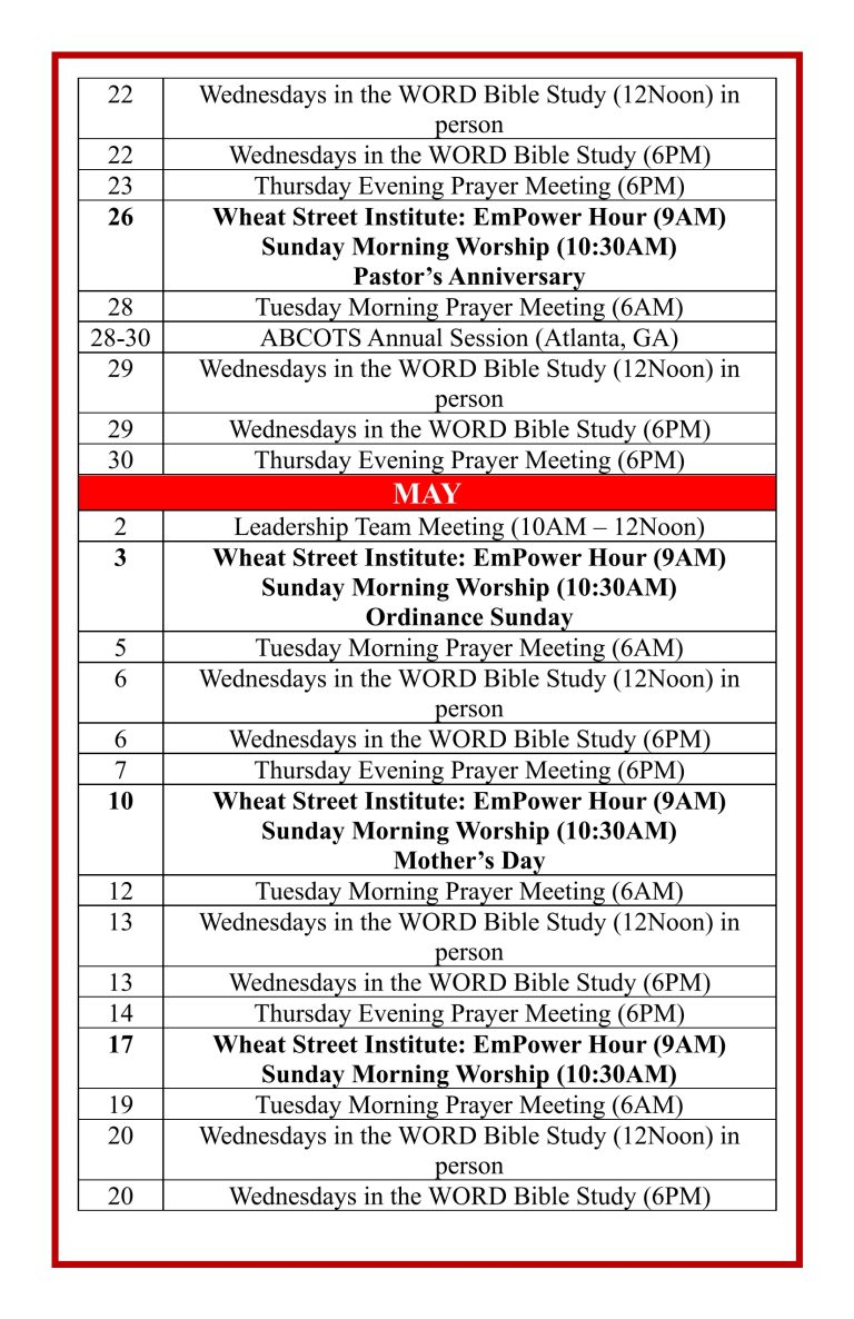 2026 Calendar of Events 10-26-6