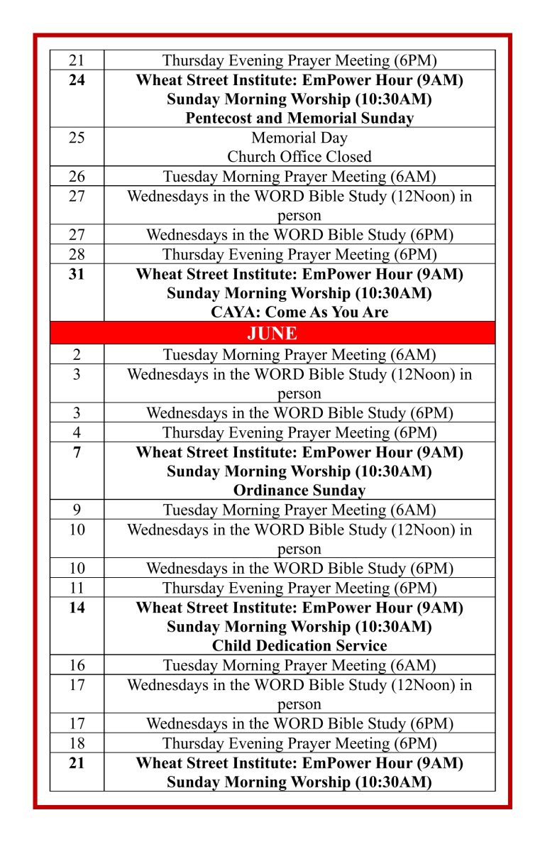 2026 Calendar of Events 10-26-7